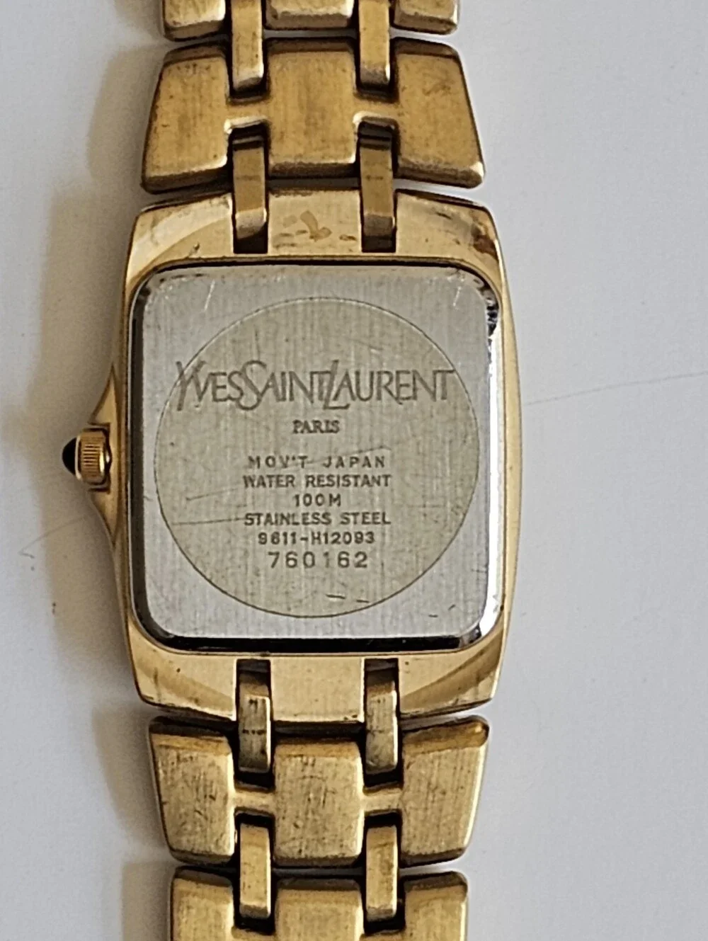 Vintage Yves Saint Laurent Watch 91611-H12093 Gold-Tone w/ Manual & Box (Works)